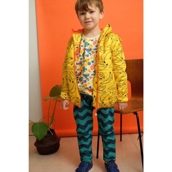 Childrens Indikidual Yellow Banana Print Padded Jacket (MSRP $110) Size 8/9Y - Picture 5 of 5